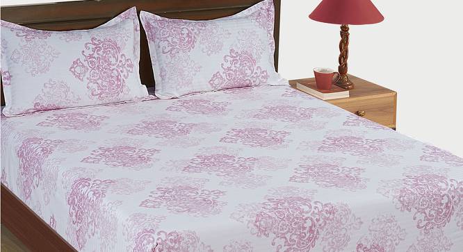 Morena Bedsheet Set (Pink, Fitted Bedsheet Type, Queen Size) by Urban Ladder - Front View Design 1 - 421449