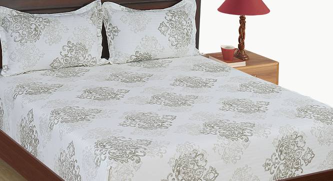 Adley Bedsheet Set (White, Single Size, Regular Bedsheet Type) by Urban Ladder - Front View Design 1 - 421450