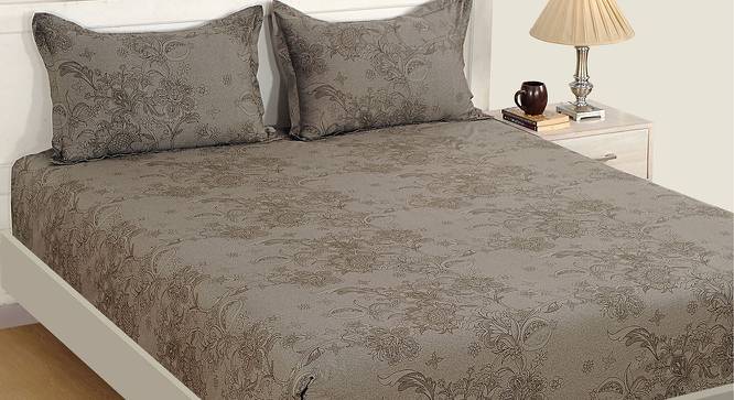 Amirah Bedsheet Set (Grey, Regular Bedsheet Type, Queen Size) by Urban Ladder - Front View Design 1 - 421457