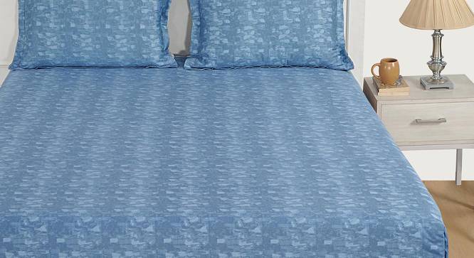Maverick Bedsheet Set (Blue, King Size) by Urban Ladder - Cross View Design 1 - 421468