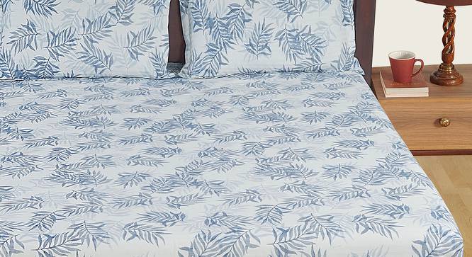 Macie Bedsheet Set (Blue, Fitted Bedsheet Type, Queen Size) by Urban Ladder - Cross View Design 1 - 421485