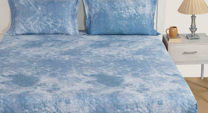 Wesley Bedsheet Set (Blue, King Size) by Urban Ladder - Cross View Design 1 - 421629