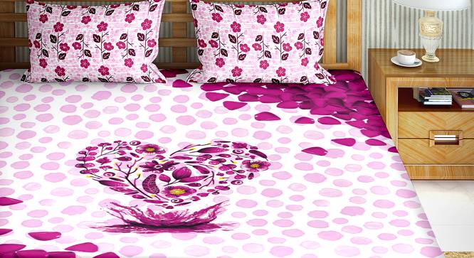 Elisa Bedsheet Set (Pink, King Size) by Urban Ladder - Cross View Design 1 - 421847