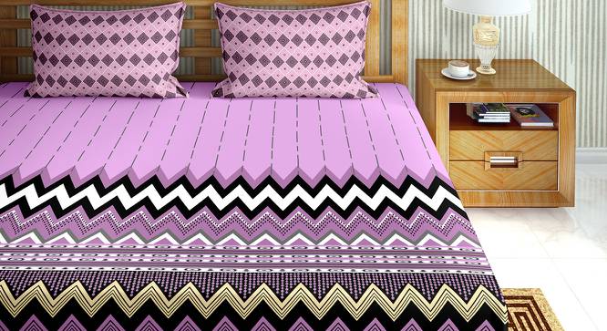 Erin Bedsheet Set (Purple, Super King Size) by Urban Ladder - Cross View Design 1 - 421893