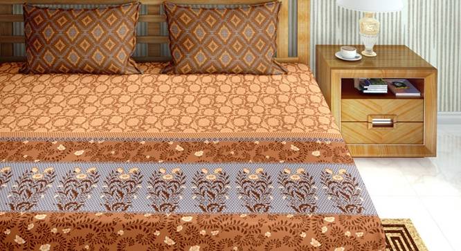 Imani Bedsheet Set (Brown, Super King Size) by Urban Ladder - Cross View Design 1 - 421939