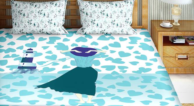Kyla Bedsheet Set (Blue, King Size) by Urban Ladder - Cross View Design 1 - 421980