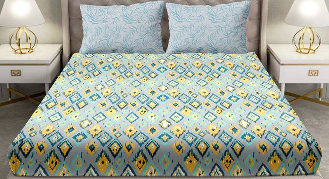 Maisie Bedsheet Set (Blue, Super King Size) by Urban Ladder - Cross View Design 1 - 422021