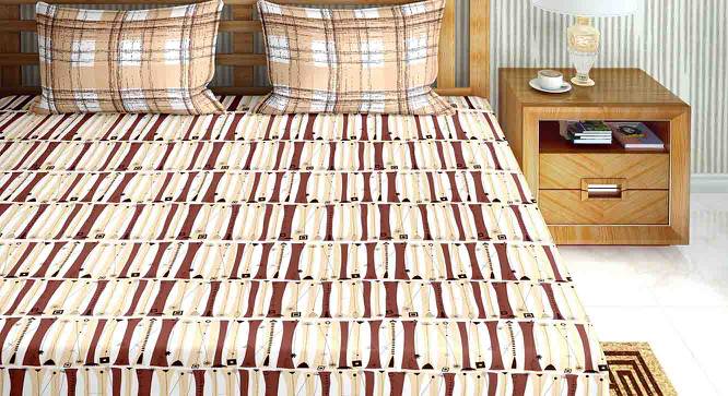 Sarai Bedsheet Set (Brown, King Size) by Urban Ladder - Cross View Design 1 - 422133