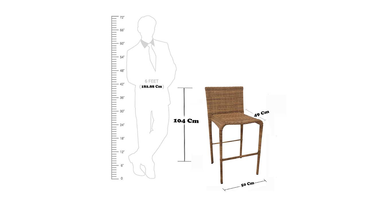 Fiske bar stool set of 2 light brown 6