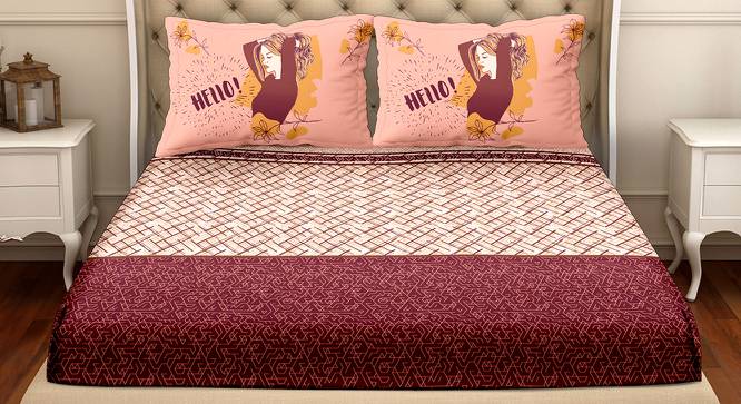 Vienna Bedsheet Set (Pink, Super King Size) by Urban Ladder - Cross View Design 1 - 422396