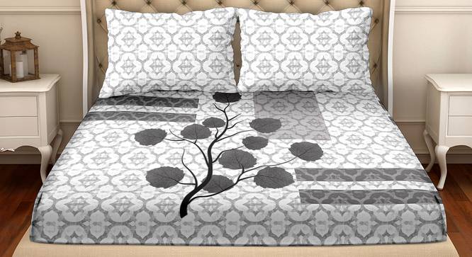 Siena Bedsheet Set (Grey, Super King Size) by Urban Ladder - Cross View Design 1 - 422424