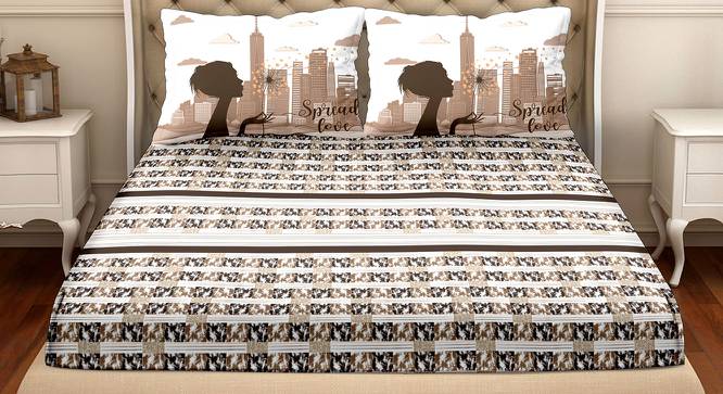 Tirana Bedsheet Set (Brown, Super King Size) by Urban Ladder - Cross View Design 1 - 422428