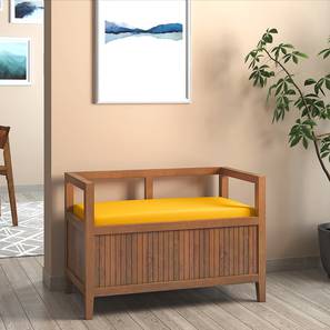 Bedroom Benches Design Rhodes Solid Wood Bench in Amber Walnut Finish