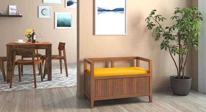 Rhodes Entryway Storage Bench (Amber Walnut Finish) by Urban Ladder - Design 1 Full View - 422469