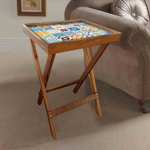 Nested Tables And Stools Design Irwin Tray Table (Matte Finish, Multicolor)