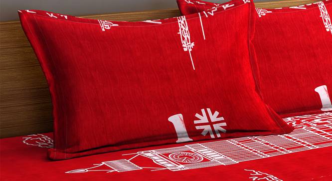 Addie Bedsheet Set (Red, King Size) by Urban Ladder - Cross View Design 1 - 422805