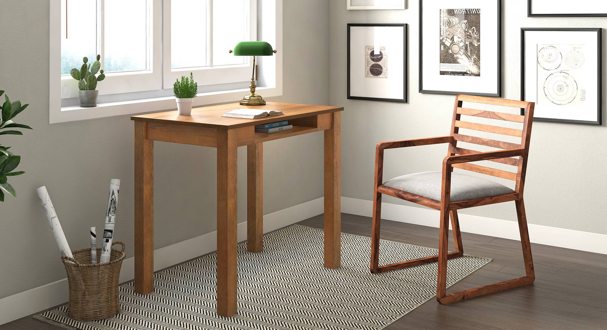 Simple study table and new arrivals chair