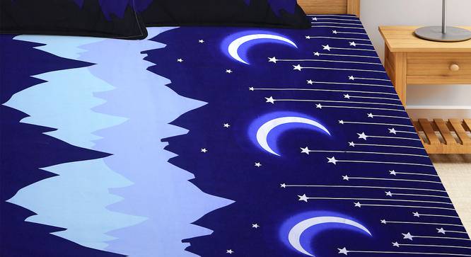 Admiral Bedsheet Set (Blue, King Size) by Urban Ladder - Front View Design 1 - 422849
