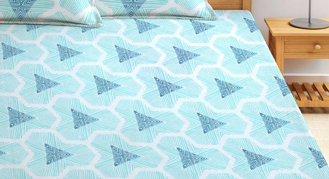 Hollister Bedsheet Set (Blue, King Size) by Urban Ladder - Front View Design 1 - 423101