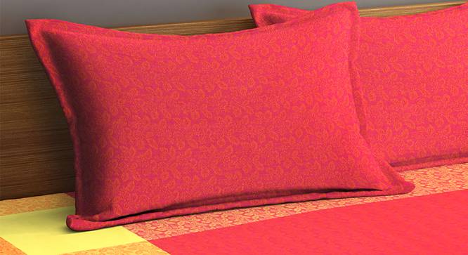 Aylin Bedsheet Set (Orange, King Size) by Urban Ladder - Cross View Design 1 - 423198