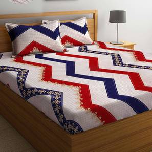 Fitted Bed Sheet Design Beige TC Cotton Blend King Size Bedsheet