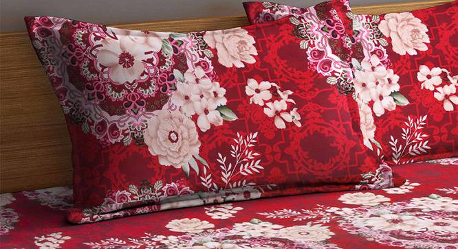 Barney Bedsheet Set (Red, King Size) by Urban Ladder - Cross View Design 1 - 423274