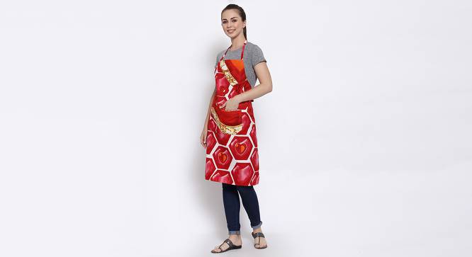 Charlotte Apron (Red) by Urban Ladder - Front View Design 1 - 423423