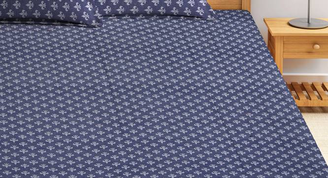 Pryor Bedsheet Set (Blue, King Size) by Urban Ladder - Front View Design 1 - 423431