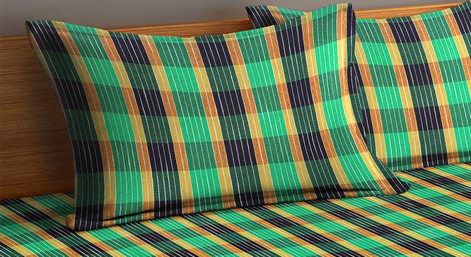 Daleyza Bedsheet Set (Green, King Size) by Urban Ladder - Cross View Design 1 - 423512