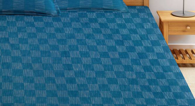 Purvis Bedsheet Set (Blue, King Size) by Urban Ladder - Front View Design 1 - 423594
