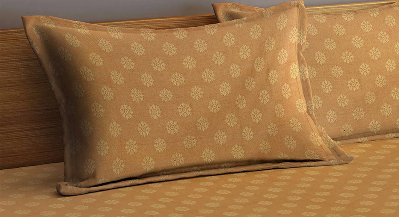 Brown TC Cotton King Size Bedsheet with Pillow Covers Urban Ladder