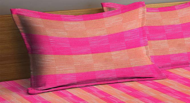 Felicity Bedsheet Set (Pink, King Size) by Urban Ladder - Cross View Design 1 - 423698
