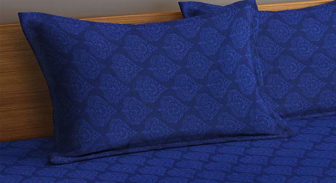 Nathanael Bedsheet Set (Blue, King Size) by Urban Ladder - Cross View Design 1 - 423737