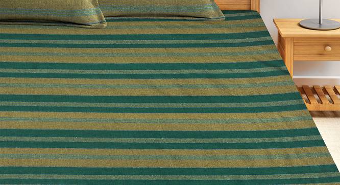 Haisley Bedsheet Set (Green, King Size) by Urban Ladder - Front View Design 1 - 423822