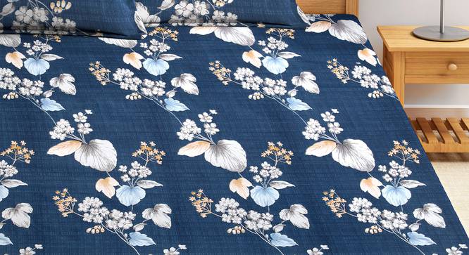 Lovey Bedsheet Set (Blue, King Size) by Urban Ladder - Front View Design 1 - 423865