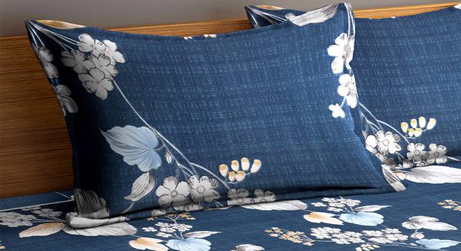 Lovey Bedsheet Set (Blue, King Size) by Urban Ladder - Cross View Design 1 - 423874