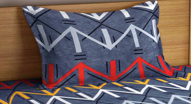 Horan Bedsheet Set (Blue, Single Size) by Urban Ladder - Cross View Design 1 - 423931