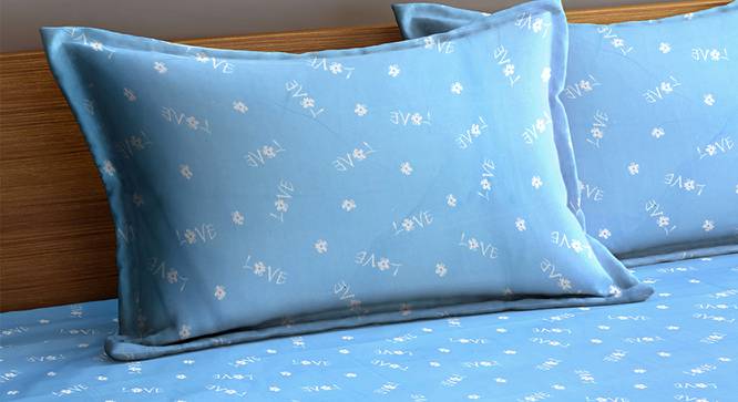 Noel Bedsheet Set (Blue, King Size) by Urban Ladder - Cross View Design 1 - 424014