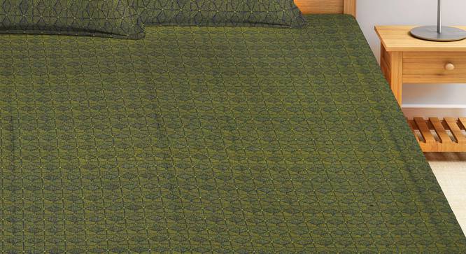Maurice Bedsheet Set (Green, King Size) by Urban Ladder - Front View Design 1 - 424052