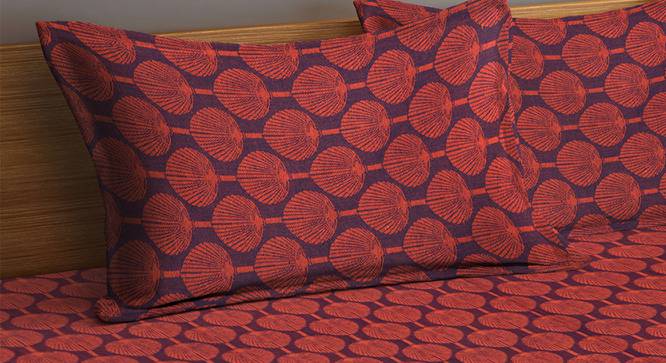 Kalani Bedsheet Set (Orange, King Size) by Urban Ladder - Cross View Design 1 - 424097