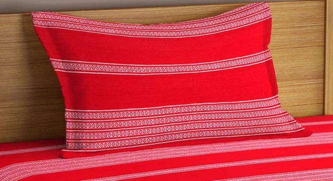 Killian Bedsheet Set (Red, Single Size) by Urban Ladder - Cross View Design 1 - 424145