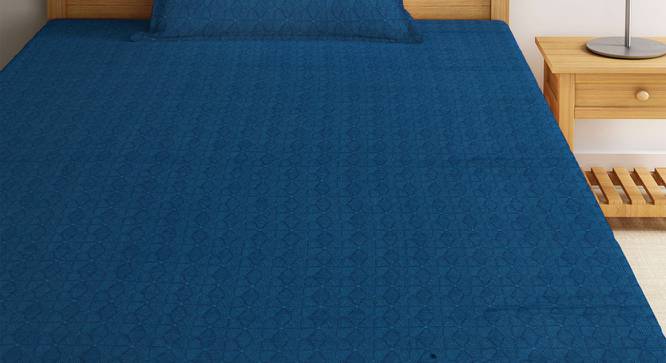 Ulysse Bedsheet Set (Blue, Single Size) by Urban Ladder - Front View Design 1 - 424174