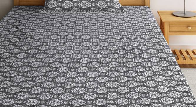Koba Bedsheet Set (Grey, Single Size) by Urban Ladder - Front View Design 1 - 424175