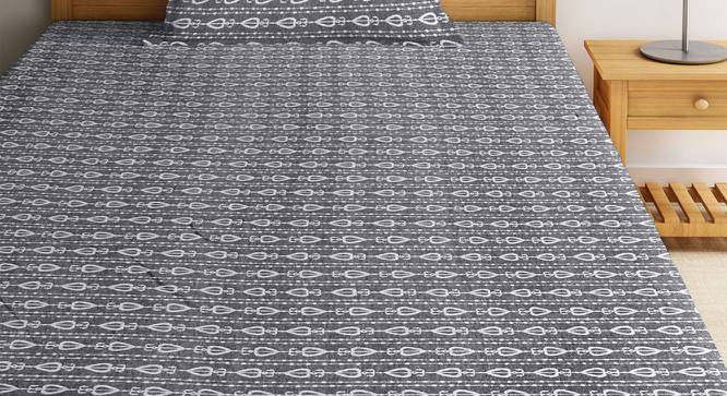 Urbain Bedsheet Set (Grey, Single Size) by Urban Ladder - Front View Design 1 - 424176