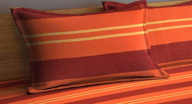 Kinshasa Bedsheet Set (Orange, King Size) by Urban Ladder - Cross View Design 1 - 424180