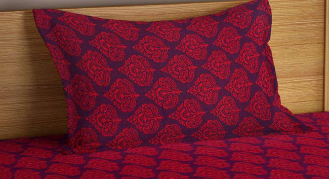 Kipper Bedsheet Set (Burgundy, Single Size) by Urban Ladder - Cross View Design 1 - 424181