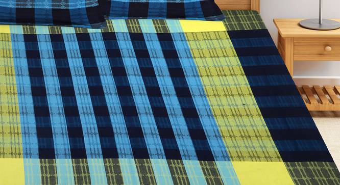 Lana Bedsheet Set (Blue, King Size) by Urban Ladder - Front View Design 1 - 424243