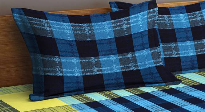 Lana Bedsheet Set (Blue, King Size) by Urban Ladder - Cross View Design 1 - 424250
