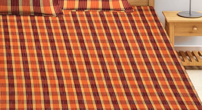 Lexi Bedsheet Set (Orange, King Size) by Urban Ladder - Front View Design 1 - 424281