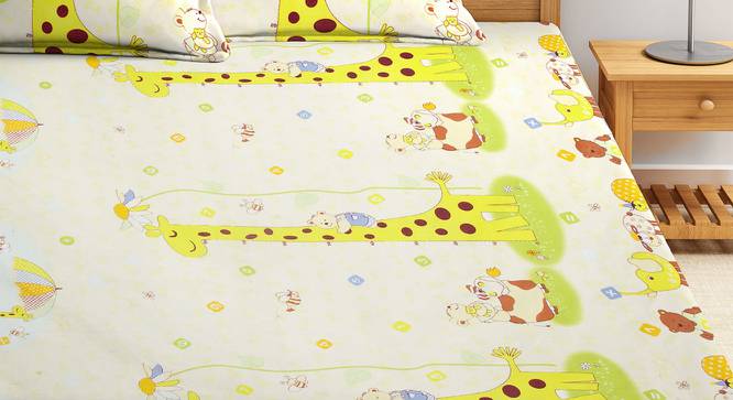 Phoenil Bedsheet Set (Yellow, King Size) by Urban Ladder - Front View Design 1 - 424622